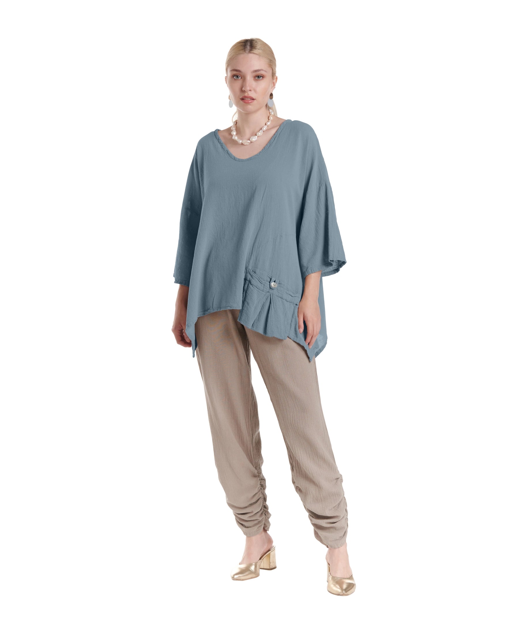 Pocket Cotton Gauze Blouse-Oh My Gauze