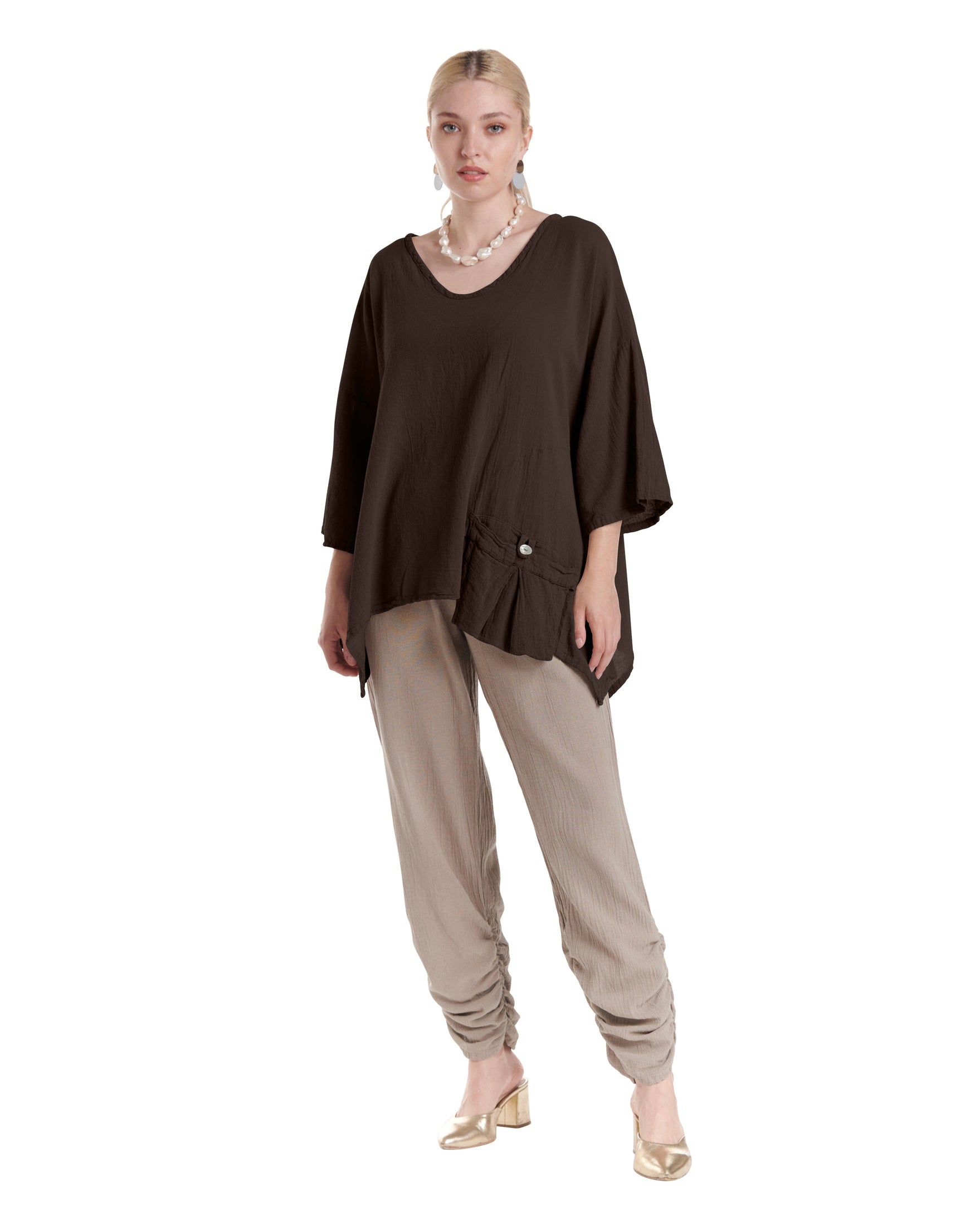 Pocket Cotton Gauze Blouse-Oh My Gauze
