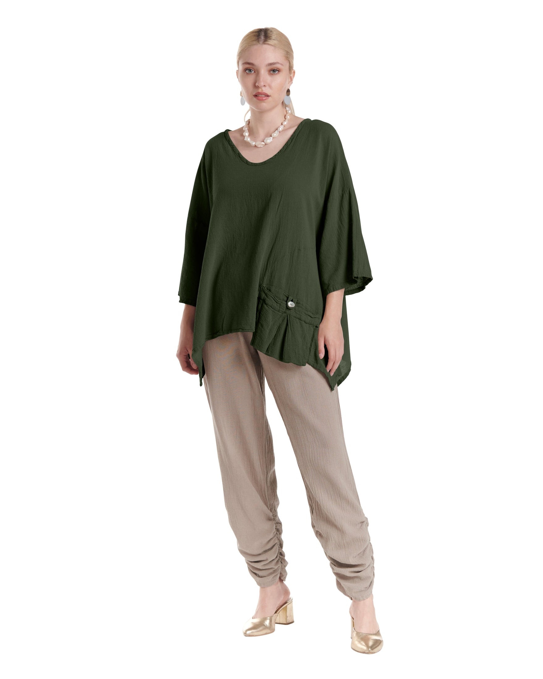 Pocket Cotton Gauze Blouse-Oh My Gauze