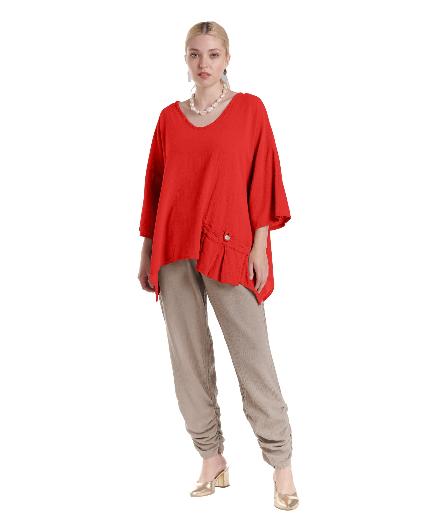 Pocket Cotton Gauze Blouse-Oh My Gauze