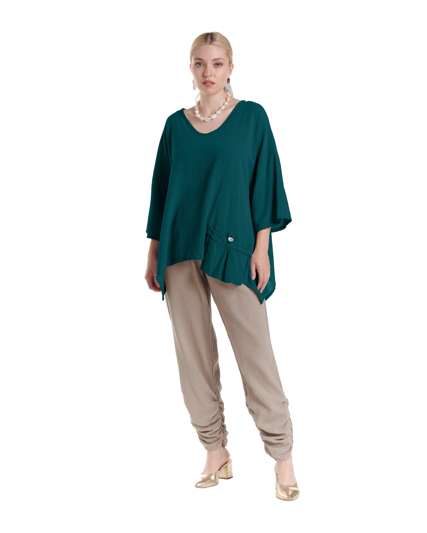 Pocket Cotton Gauze Blouse-Oh My Gauze