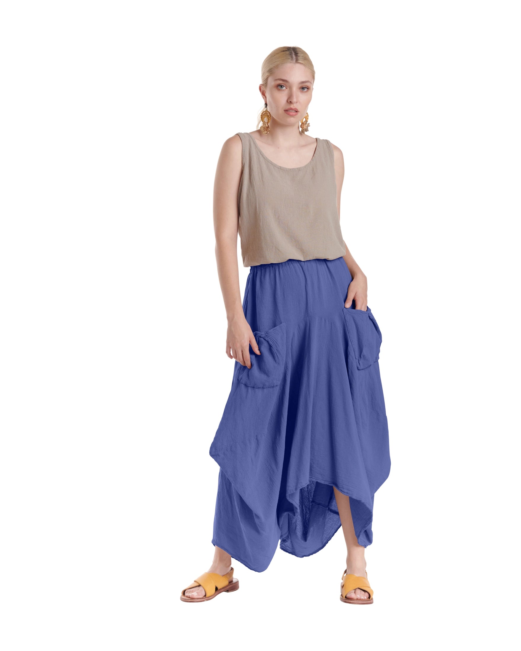 【Raucohouse】Moss garment washed skirt Willow Skirt Moss
