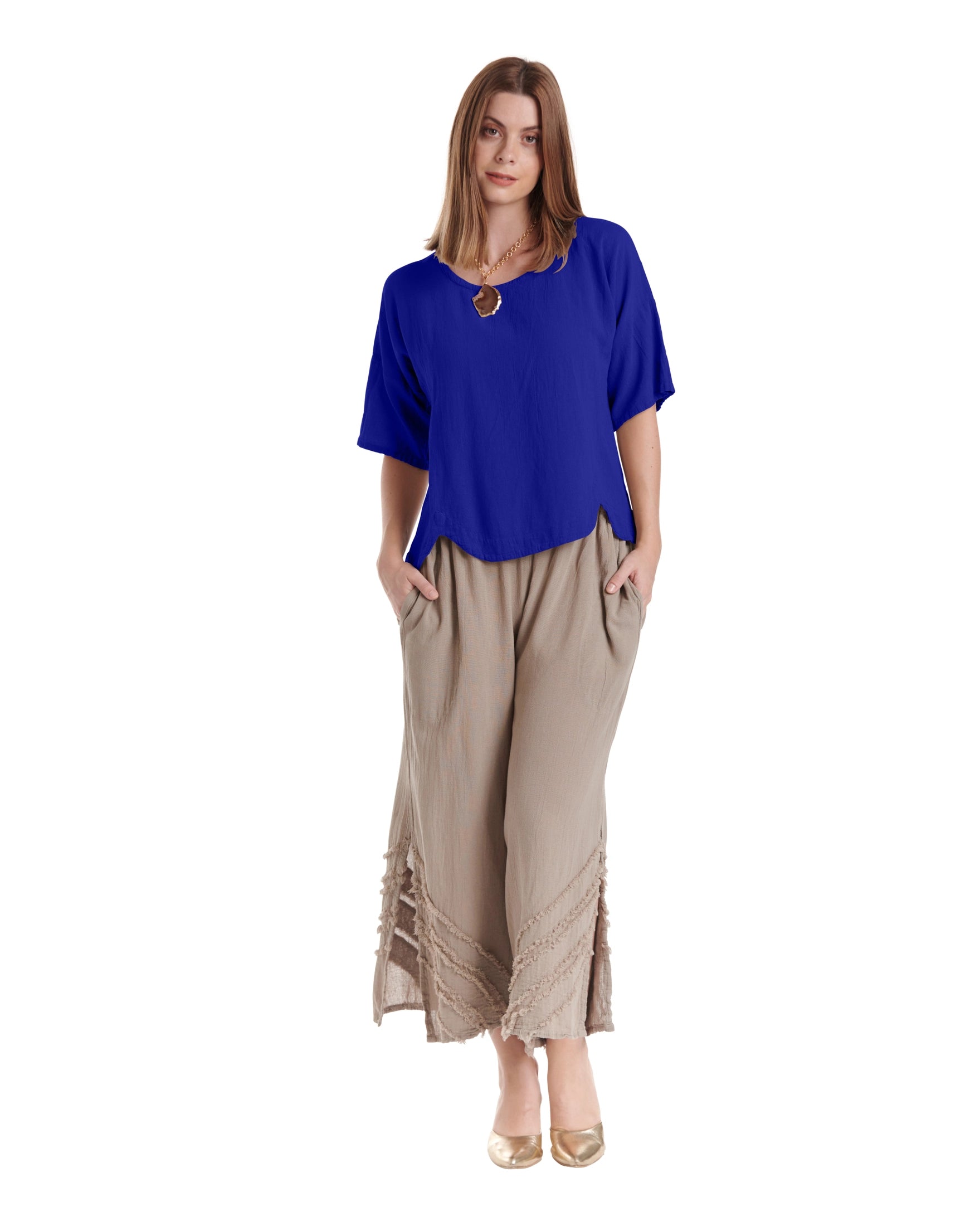Scallop Blouse-Oh My Gauze