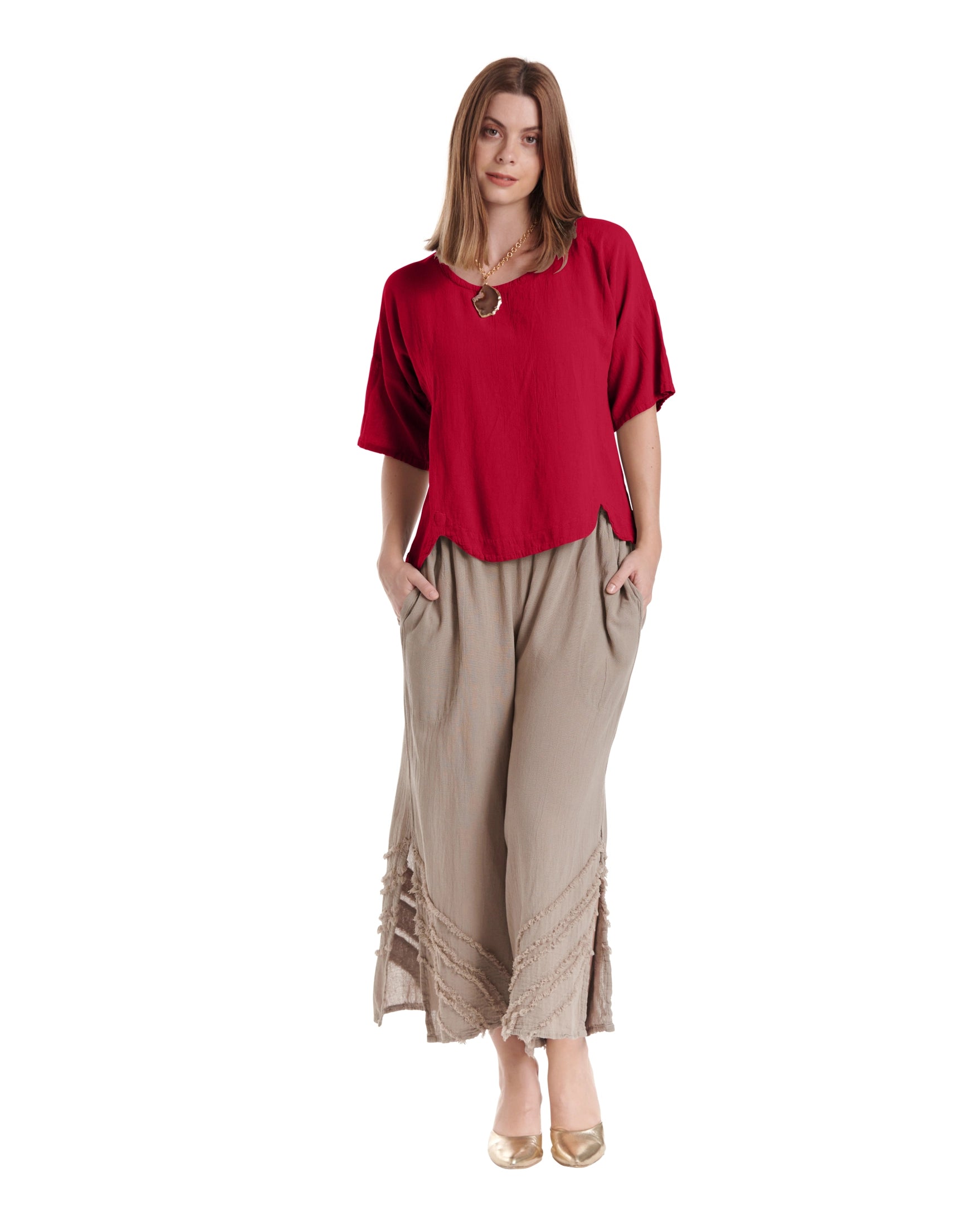 Scallop Blouse-Oh My Gauze
