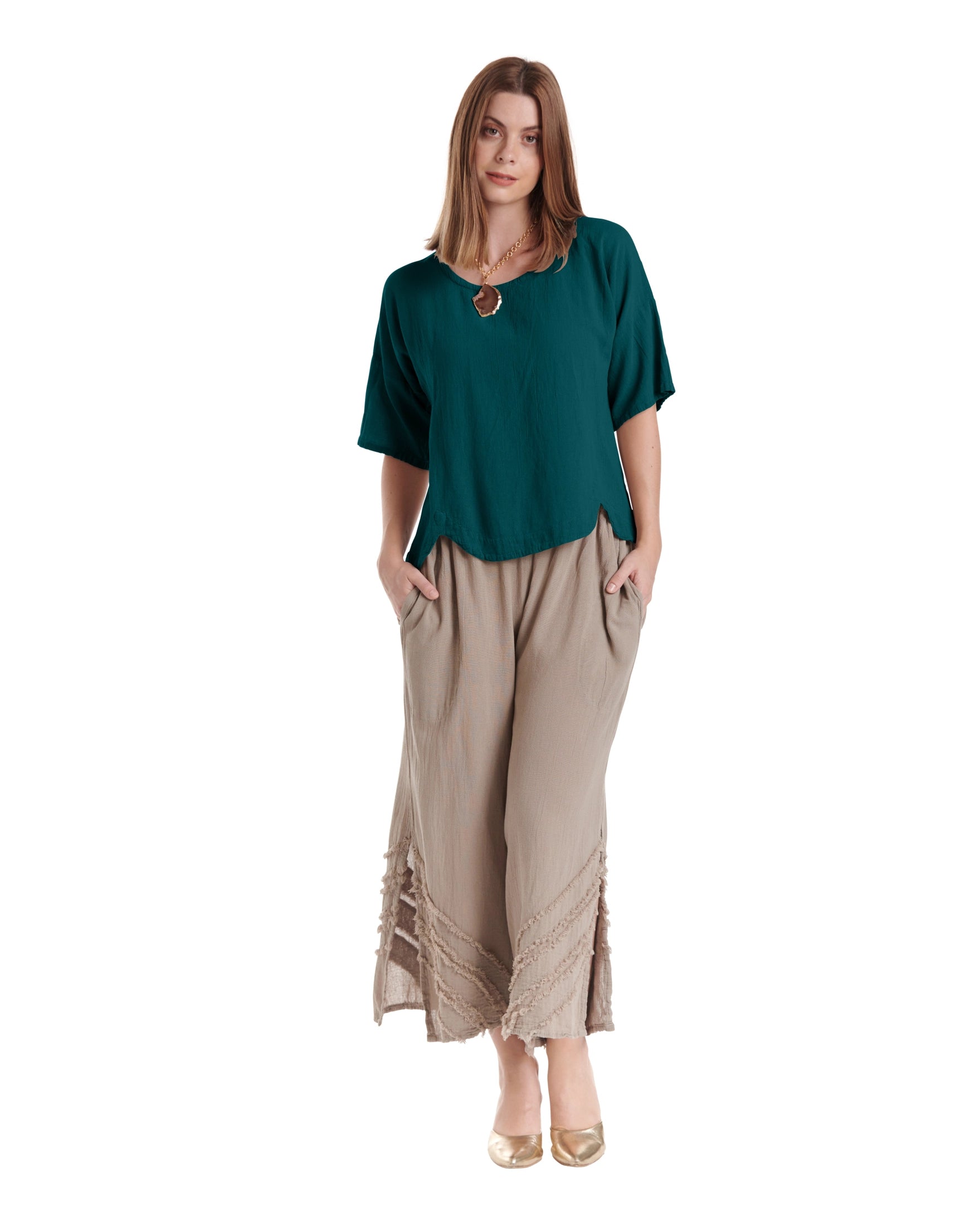 Scallop Blouse-Oh My Gauze