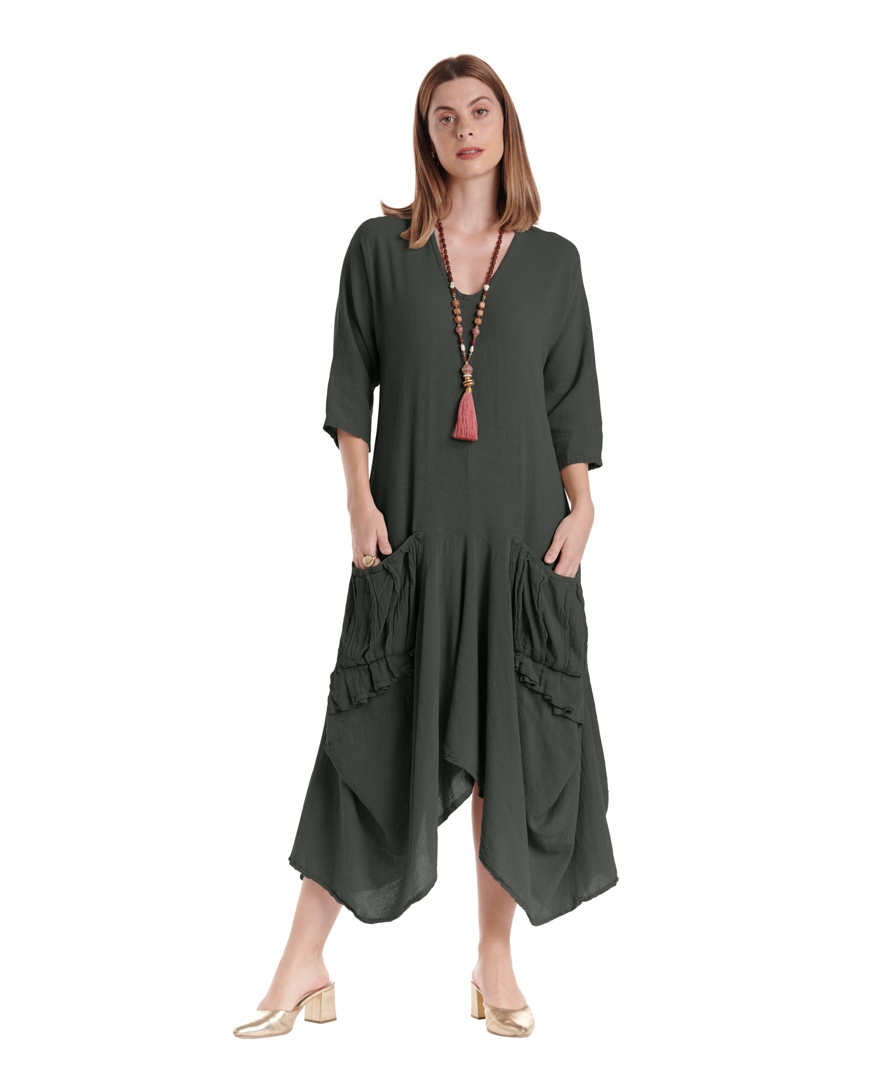 Shepherd Cotton Gauze Dress | Oh My Gauze! GRAPHITE / 2 Shepherd Cotton Gauze Dress | Oh My Gauze! GRAPHITE / 2