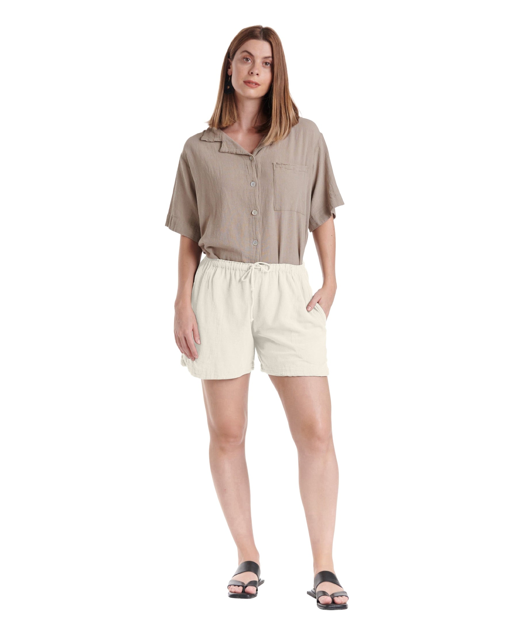 Shorty Cotton Gauze Shorts-Oh My Gauze