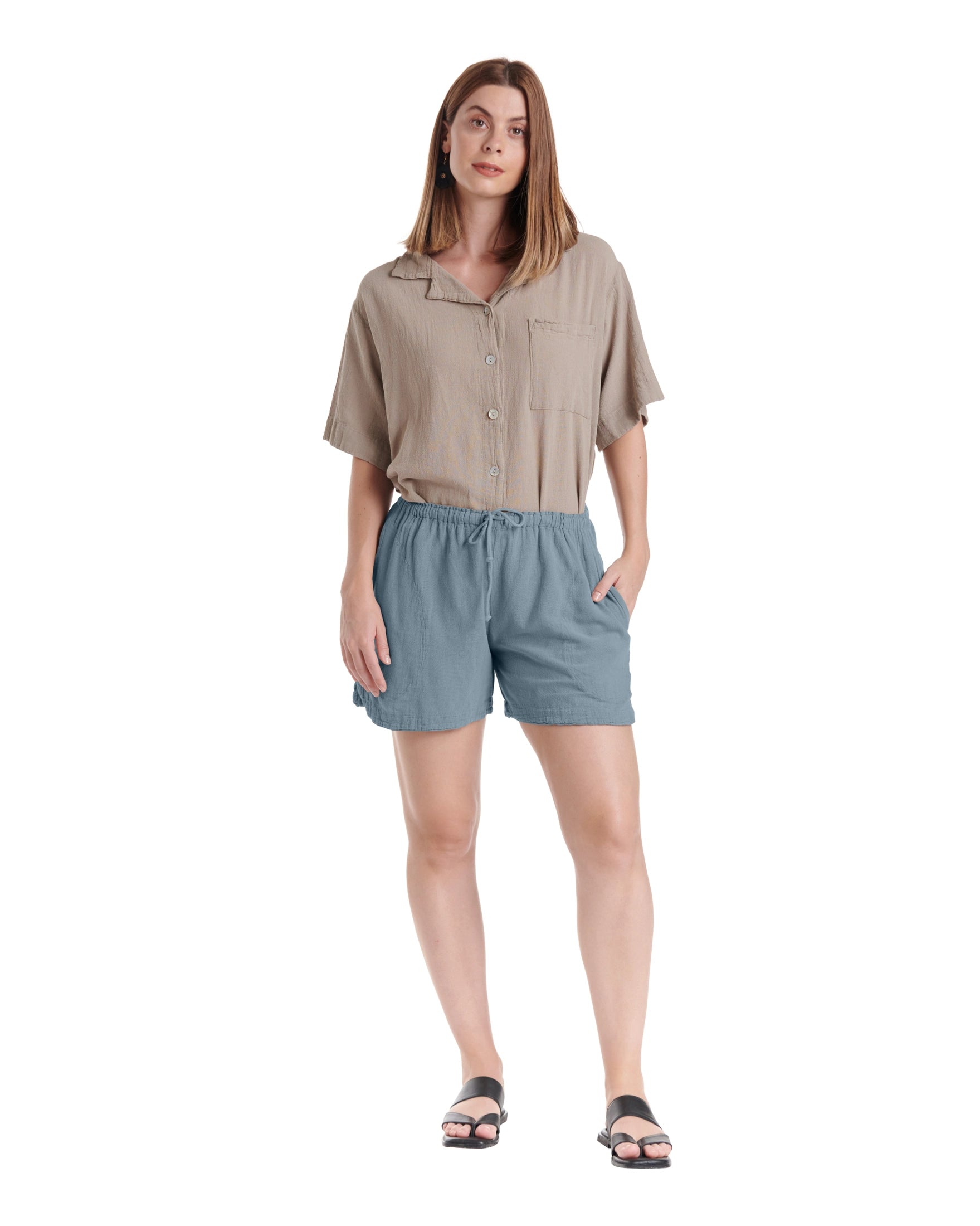 Shorty Cotton Gauze Shorts-Oh My Gauze