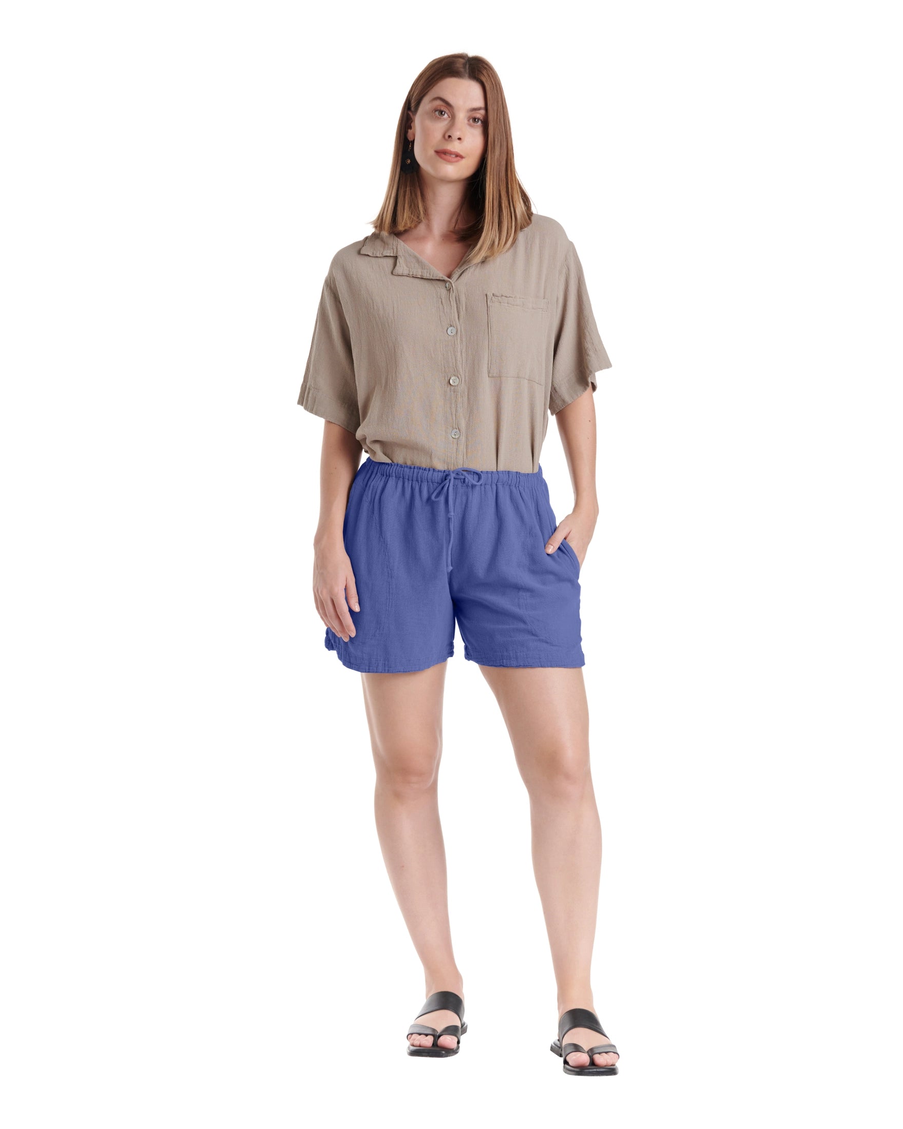 Shorty Cotton Gauze Shorts-Oh My Gauze