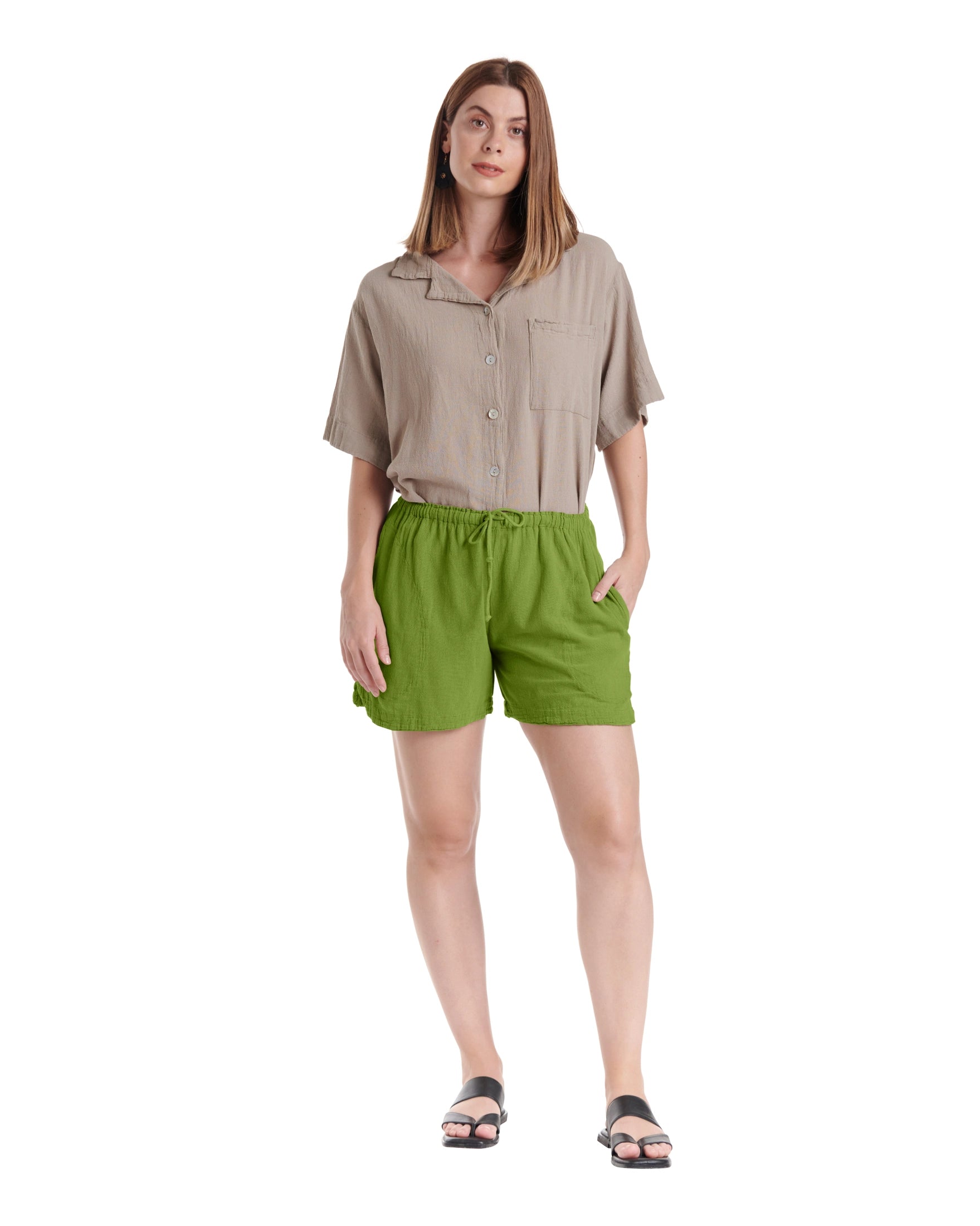 Shorty Cotton Gauze Shorts-Oh My Gauze