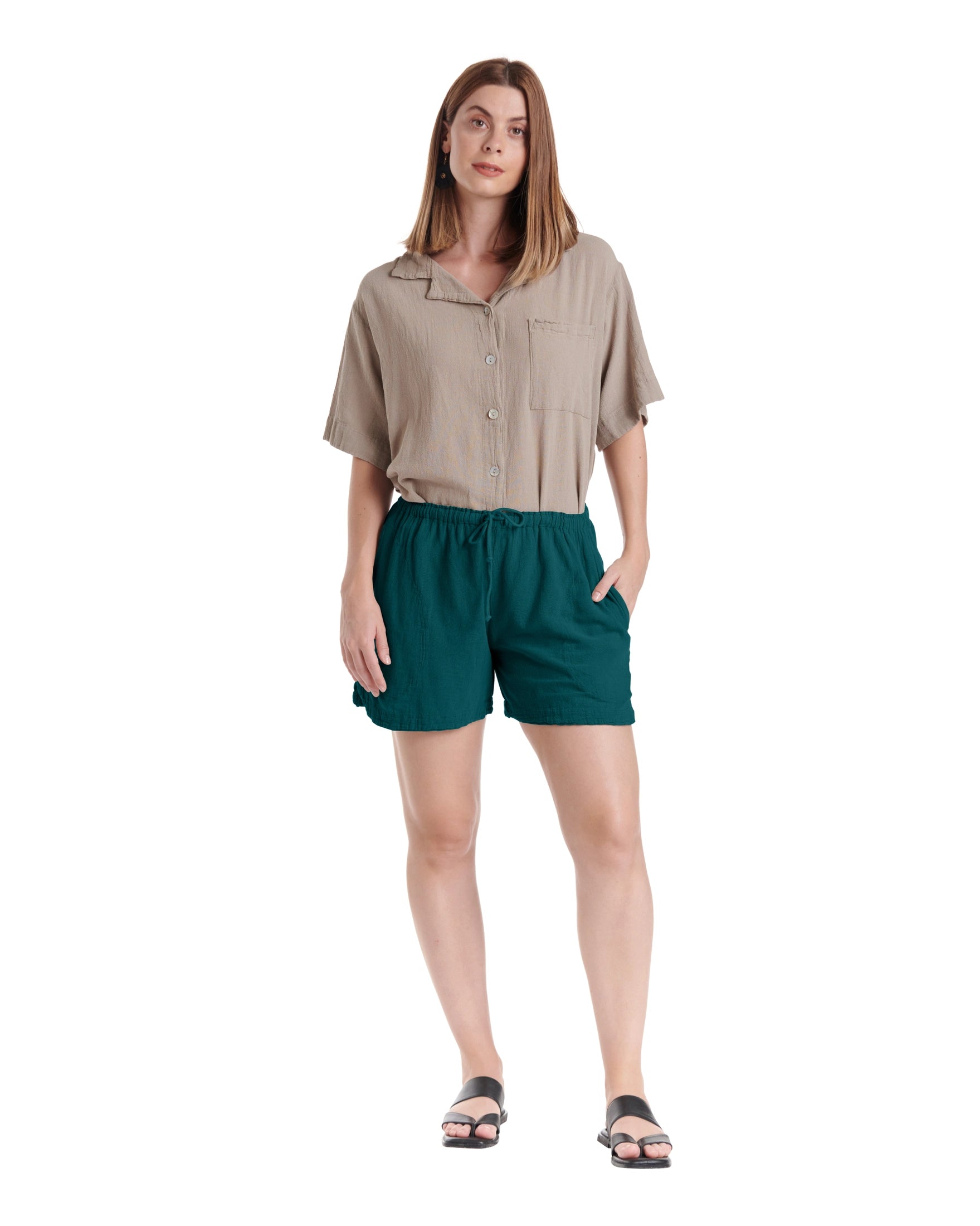 Shorty Cotton Gauze Shorts-Oh My Gauze