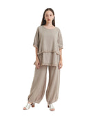 Truffle Cotton Gauze Blouse-Oh My Gauze