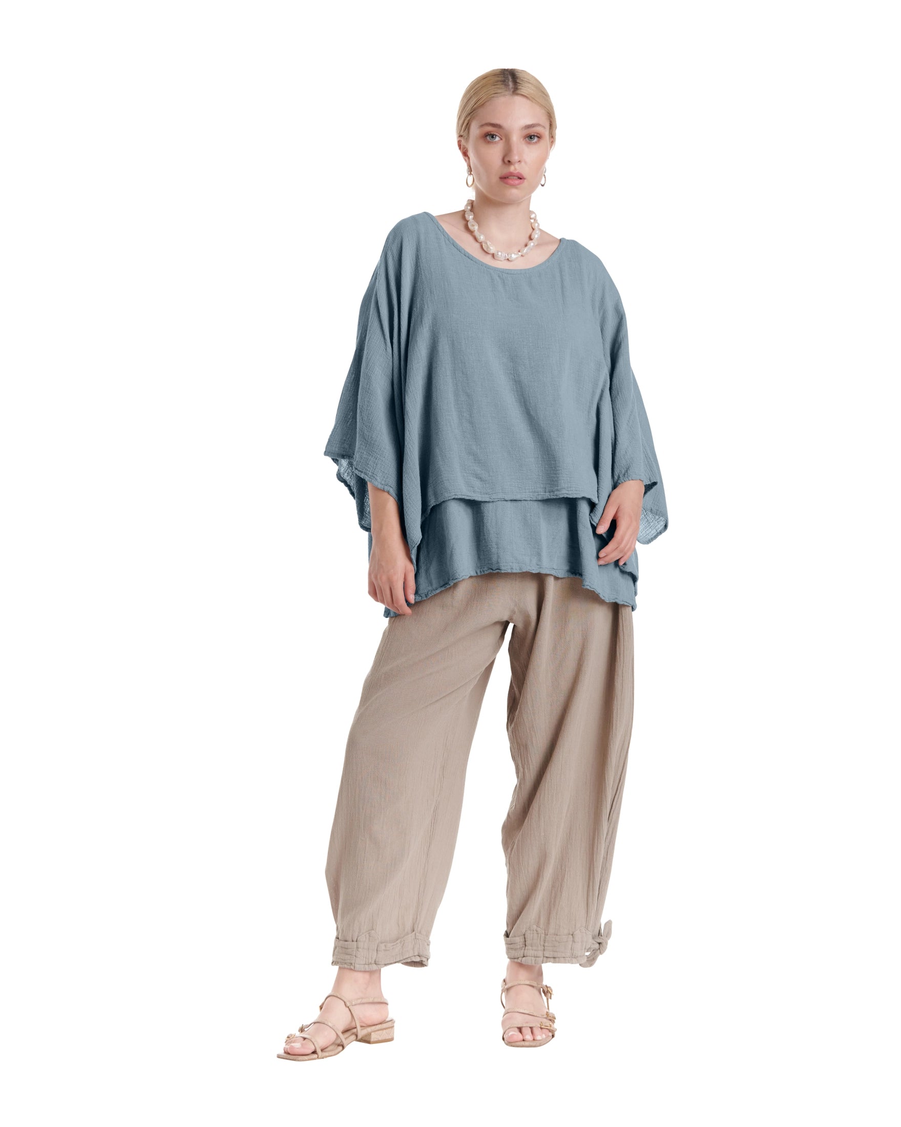 Twins Cotton Gauze Blouse-Oh My Gauze