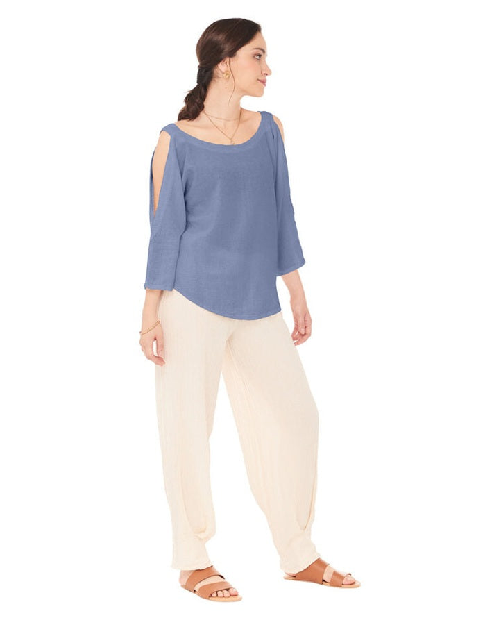 Sporty Cotton Gauze Blouse – Final Sale-Oh My Gauze